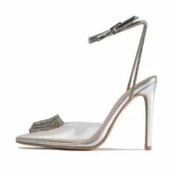 RAID Roana Stiletto Pump In Clear/ Silver Metallic -Raid London Sales Store Roana Silver 5 6b7fb2a7 170e 48f8 b8dd 8bccd8bed228