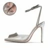 RAID Roana Stiletto Pump In Clear/ Silver Metallic