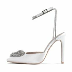 RAID Roana Stiletto Pump In Ivory Satin -Raid London Sales Store Roana White 5 74a54e02 9925 4ebd b136 b032ce0db4a3