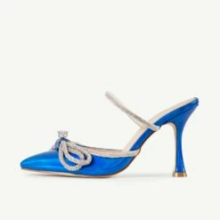 BEBO Ruhani Heeled Mule In Blue -Raid London Sales Store Ruhani Blue 4