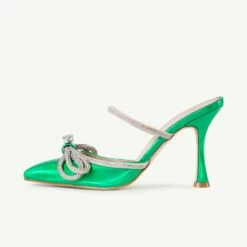 BEBO Ruhani Heeled Mule In Green -Raid London Sales Store Ruhani Green 4