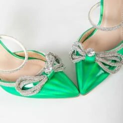 BEBO Ruhani Heeled Mule In Green -Raid London Sales Store Ruhani Green 5