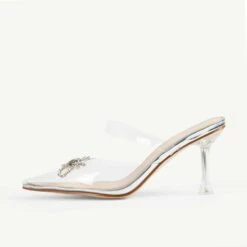 BEBO Rupika Perspex Mule In Silver -Raid London Sales Store Rupika Silver 4