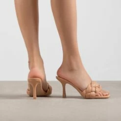 RAID Sandra Padded Mule In Beige -Raid London Sales Store Sandra Nude 3