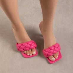 RAID Sandra Padded Mule In Fuchsia -Raid London Sales Store Sandra Pink 2