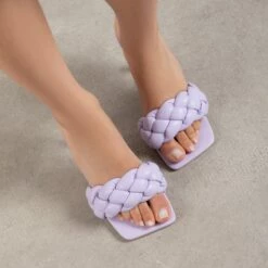 RAID Sandra Padded Mule In Lilac -Raid London Sales Store Sandra Purple 2
