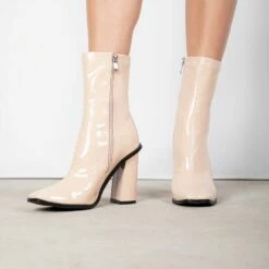 RAID Saylor Block Heeled Ankle Boot In Nude -Raid London Sales Store Saylor Nude 3