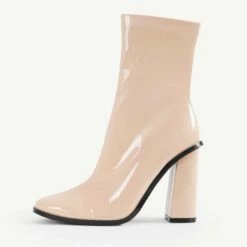 RAID Saylor Block Heeled Ankle Boot In Nude -Raid London Sales Store Saylor Nude 4