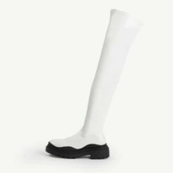 RAID Serina Over The Knee Boot In White -Raid London Sales Store Serina White 1