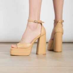 RAID Sheryl Platform Heel In Nude -Raid London Sales Store Sherly Nude 1