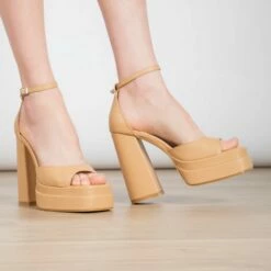 RAID Sheryl Platform Heel In Nude -Raid London Sales Store Sherly Nude 3