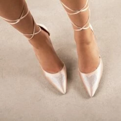 RAID Sidney Heeled Pump In Nude Satin -Raid London Sales Store Sidney Nude 3