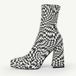 RAID Silonna Ankle Boot In Black Multi -Raid London Sales Store Silonna Black White 4
