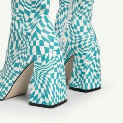 RAID Silonna Ankle Boot In Blue Multi -Raid London Sales Store Silonna Blue White 5