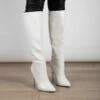 RAID Sonny Wide Fit Stiletto Heeled Boot In White -Raid London Sales Store Sonny White 2