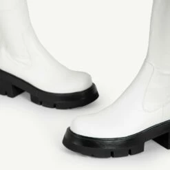 RAID Stevie Chunky Long Boot In White -Raid London Sales Store Stevie White 5