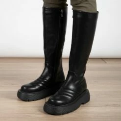 RAID Sylvie Chunky Long Boot In Black -Raid London Sales Store Sylvie Black 3