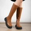 RAID Sylvie Chunky Long Boot In Camel -Raid London Sales Store Sylvie Camel 3