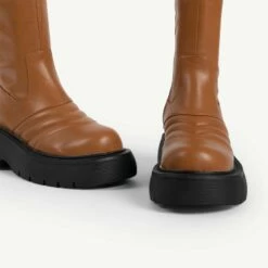 RAID Sylvie Chunky Long Boot In Camel -Raid London Sales Store Sylvie Camel 6