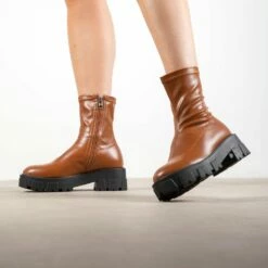 RAID Tackle Chunky Ankle Boot In Tan -Raid London Sales Store Tacke Tan 3