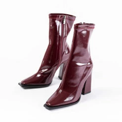 RAID Valencia Block Heeled Boot In Plum -Raid London Sales Store VALENCIA plum 4