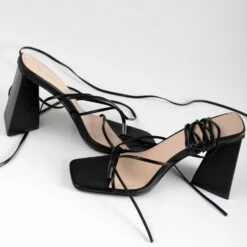 RAID Vedika Lace Up Block Heel In Black -Raid London Sales Store Vedika Black 4