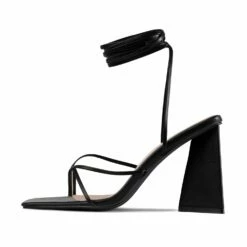 RAID Vedika Lace Up Block Heel In Black
