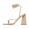 RAID Vedika Lace Up Block Heel In Nude -Raid London Sales Store Vedika Nude 5 52ce7ef7 df5d 493a b40e 603aacd6cf53