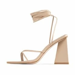 RAID Vedika Lace Up Block Heel In Nude -Raid London Sales Store Vedika Nude 5 ca7e8b5a ac8f 42d7 8692 298c0335b944