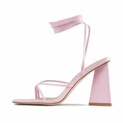 RAID Vedika Lace Up Block Heel In Pink -Raid London Sales Store Vedika Pink 5 42afd667 4bd4 4574 87e9 11d9329d041e