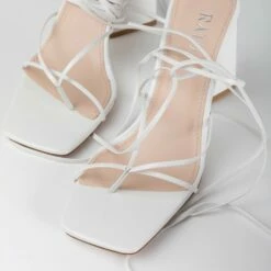 RAID Vedika Lace Up Block Heel In White -Raid London Sales Store Vedika White 4
