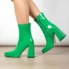 RAID Vista Block Heeled Ankle Boot In Green -Raid London Sales Store Vista Green 1