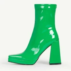 RAID Vista Block Heeled Ankle Boot In Green -Raid London Sales Store Vista Green 4