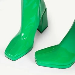 RAID Vista Block Heeled Ankle Boot In Green -Raid London Sales Store Vista Green 5