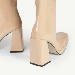 RAID Vista Block Heeled Ankle Boot In Nude -Raid London Sales Store Vista Nude 5