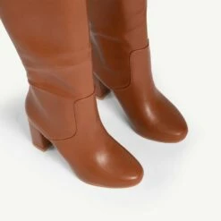 RAID Dileni Wide Fit Long Boot In Tan -Raid London Sales Store WF Dilen Tan 5