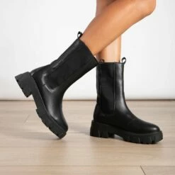 RAID Ellery Wide Fit Chunky Boot In Black -Raid London Sales Store WF Ellery Black 3