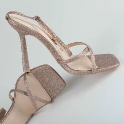 RAID Willia Heeled Sandal In Rose Gold Glitter -Raid London Sales Store Wilia RoseGold 4