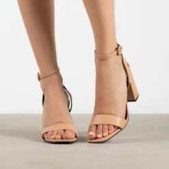 RAID Wink Block Heeled Sandal In Beige -Raid London Sales Store Wink Nude 1