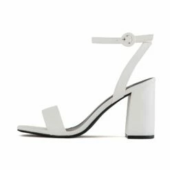 RAID Wink Block Heeled Sandal In White