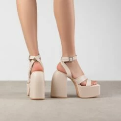 RAID Zaina Platform Sandal In Nude -Raid London Sales Store Zaina Nude 3
