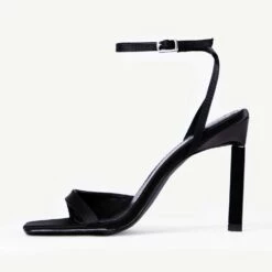RAID Zuni Heeled Sandal In Black Satin