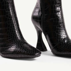 RAID Angelique Long Boot In Black Croc -Raid London Sales Store angelique black 5
