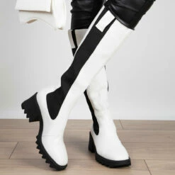 RAID Annabel Long Boot In White -Raid London Sales Store annabel white 2