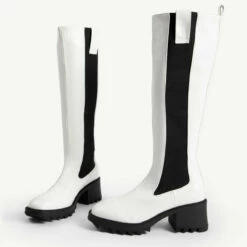 RAID Annabel Long Boot In White -Raid London Sales Store annabel white 5
