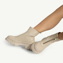 RAID Annya Chunky Ankle Boot In Ecru -Raid London Sales Store annya ecru 5