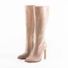 RAID Aria Long Stiletto Heel Boot In Beige -Raid London Sales Store aria nude 2