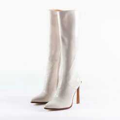 RAID Aria Long Stiletto Heel Boot In White -Raid London Sales Store aria white 2