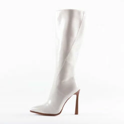 RAID Aria Long Stiletto Heel Boot In White -Raid London Sales Store aria white