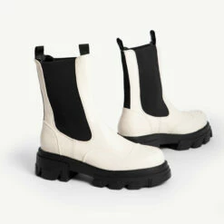 RAID Arivah Chunky Ankle Boot In Off White -Raid London Sales Store arivah off white 5